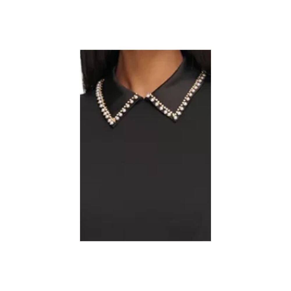 Karl Lagerfeld Black, Pearl Embellished- Gold Tone Mini Dress Size 12 $150 - Picture 12 of 15